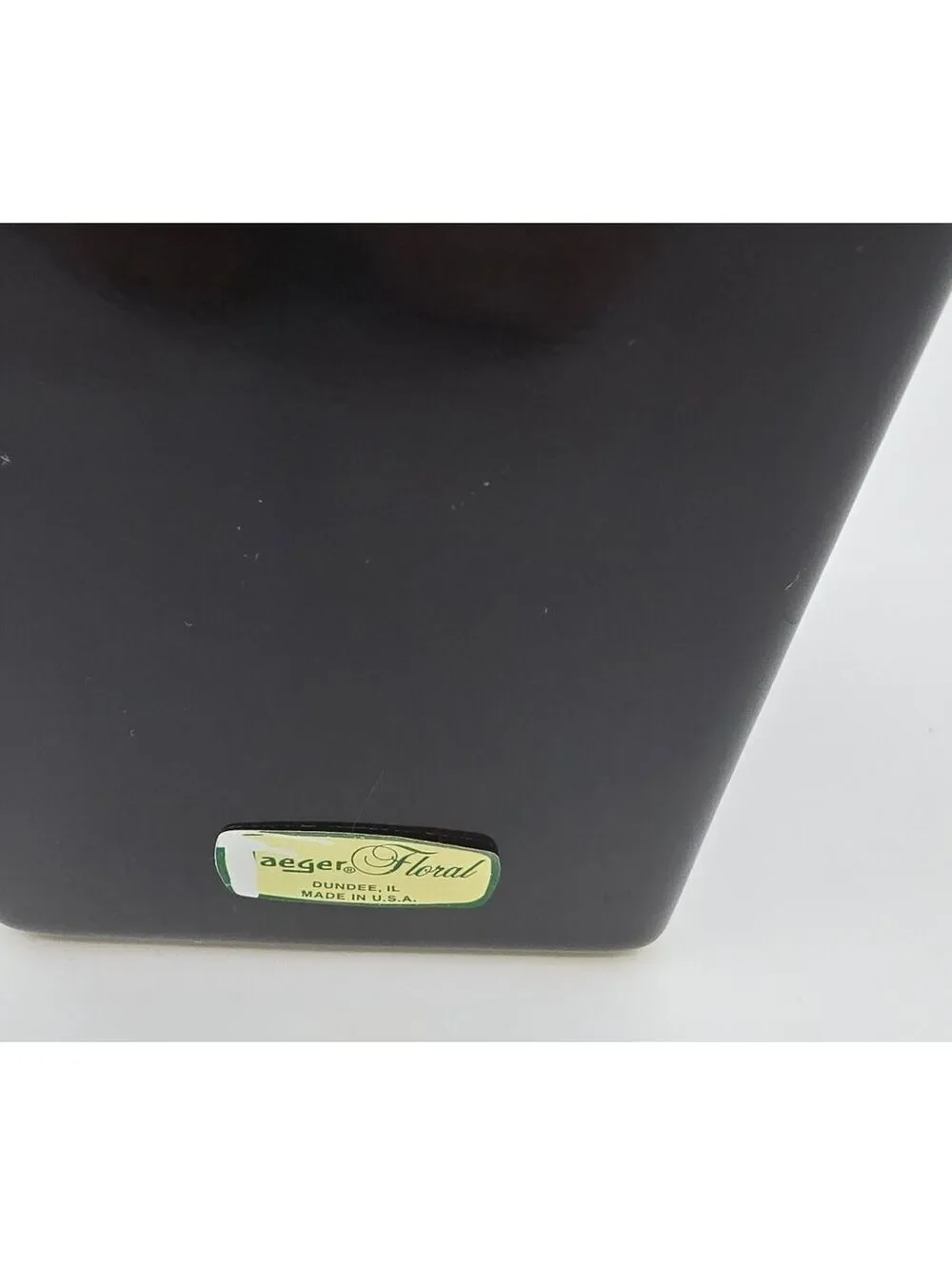 Haeger Floral Black Ceramic Modern Vase 616-05 USA 2004 12
